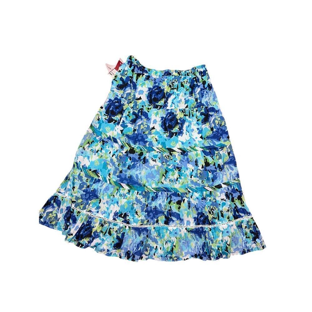 NEW WITH TAGS Beautiful CHOICES FLORAL Maxi Skirt SIZE LARGE FLOWY - Picture 2 of 8